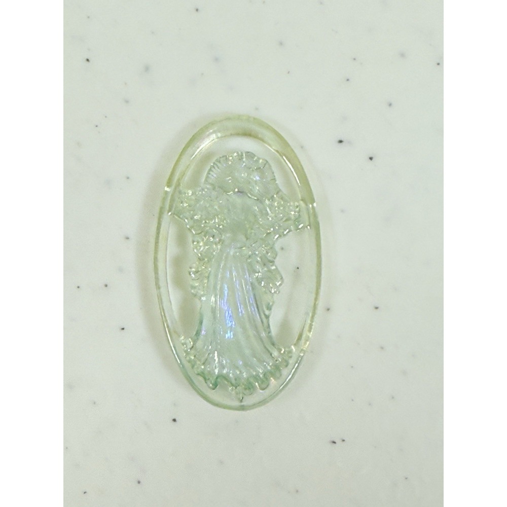 Vintage 1983 Mattel Crystal Barbie Dolls Necklace Iridescent Pendant 1 3/4in - Picture 3 of 5